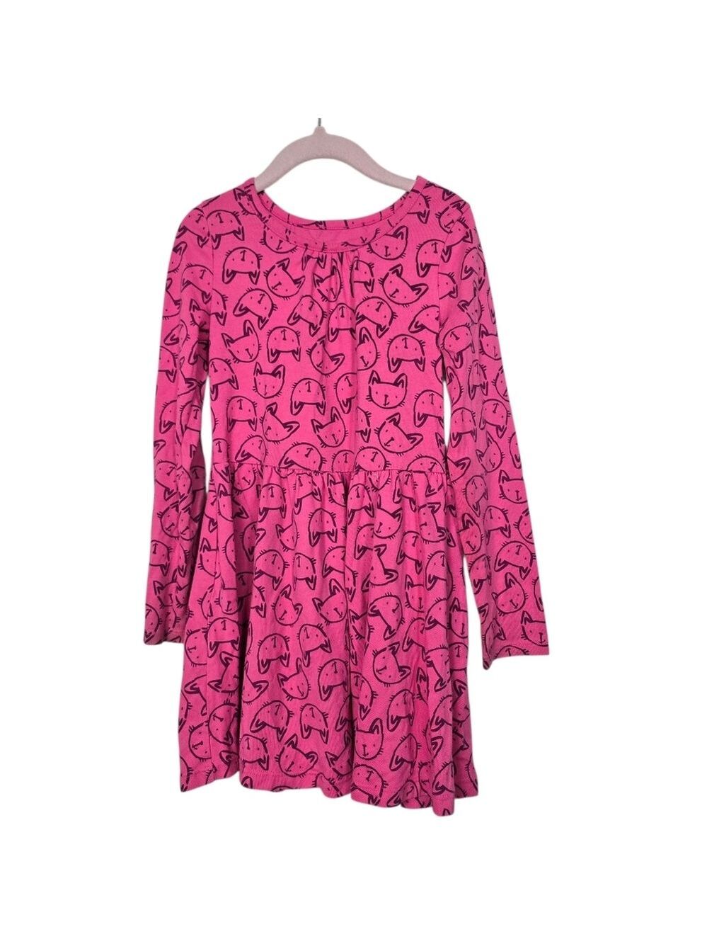 Circo Cat Print Pink Long Sleeves Girls Dress S (6/6X)